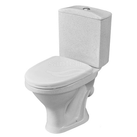 ЦБ-00070429, Унитаз-компакт Вест (косой вып., ниж.под., однореж. арм. 6 л, п/пропил.сид) крап на бел