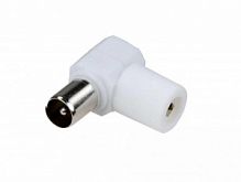 Арт.05-2061, РАЗЪЁМ  штекер  TV  без пайки  Белый  Угловой  REXANT РАЗЪЁМ  штекер  TV  без пайки  Бе