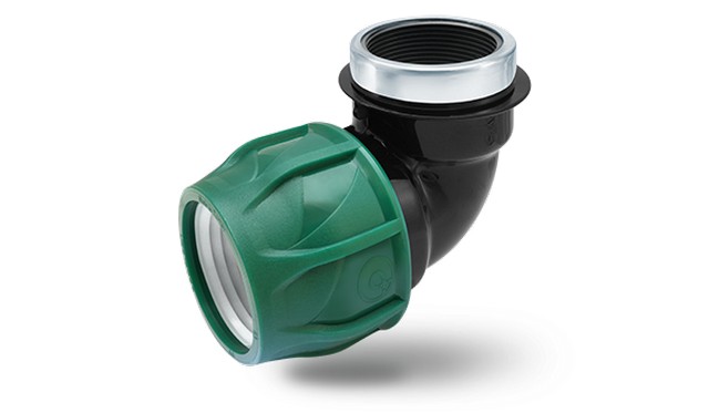 Отвод ПЭ с внутр. труб. резьбой 63х2" (обж.) POELSAN GREEN  / (Турция)