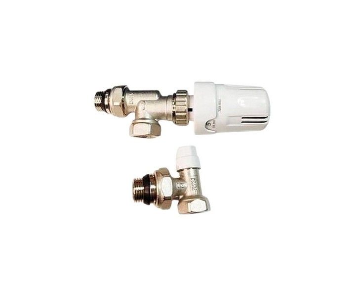 KAS, Набор кранов вентильных для подключения  радиатора 1/2 (осевой), стр. пр. Турция. Артикул 13010