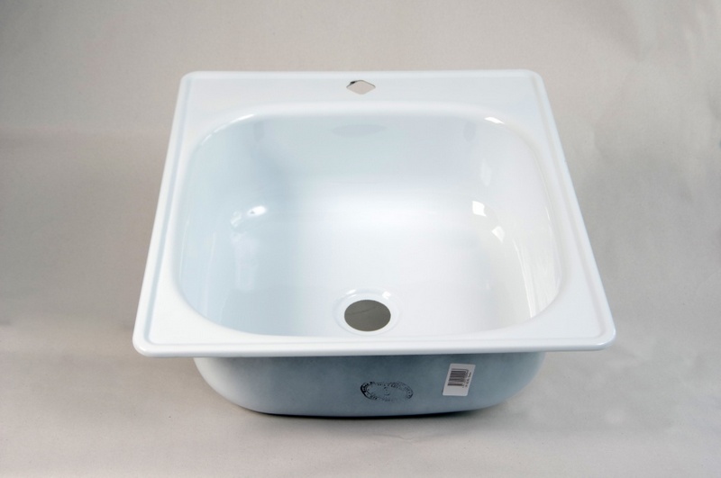 Мойка стальная эмалированная унифицированная встраиапемая с одной чашей, с отверстием для установки