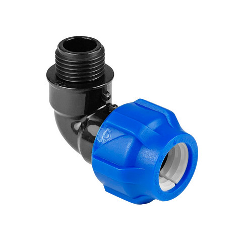 Отвод ПНД компрессионный с наружной резьбой  40х1 1/4" (35/7) VALFEX 1210012440114 (Россия)