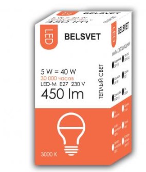 Лампа светодиодная ШАР E27 7Вт 230В 3000К, Белсвет, арт.41662