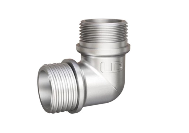 LD.67.527.15, Угол 90 гр LD Pride DN15 (1/2") НР/НР латунь никель