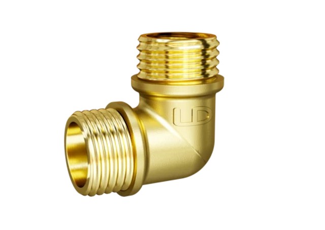 LD.65.527.20, Угол 90 гр LD Pride DN20 (3/4") НР/НР латунь, 4680232555811, РОССИЯ