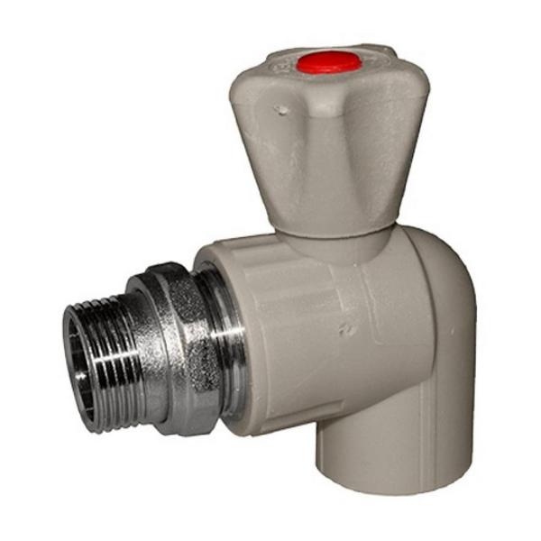 Кран шаровой для радиатора угловой 20х1/2" (60/10) (Valfex) ЗАВОД ВАЛФ-РУС СЕРЫЙ (Россия)