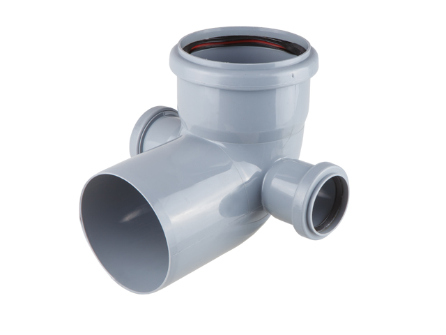 Политэк, канализация, Отвод ПП 110х90 с выходом 50 (левый+правый), стр. пр. Россия