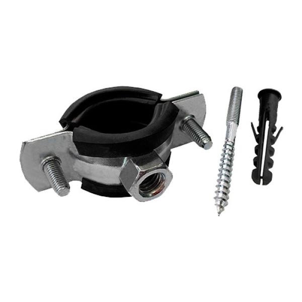 Хомут (РМ) оцинк.с резин. уплотнением VALFEX 1/2" (20-25) (в компл. шпилька М8*80 и дюбель) (140)