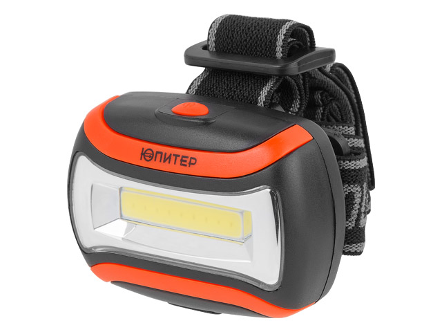 Фонарь налобный светодиодный 3Вт COB 3хAAA ЮПИТЕР, арт.JP1042 (Китай)