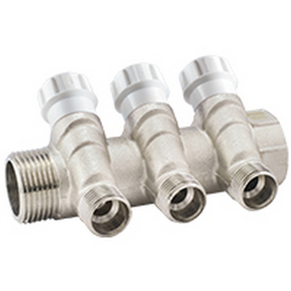 Коллектор с регулировочными вентилями PROFACTOR в/н 3/4" х 2 вых 1/2"нар (36) PFMV268.2  / (Китай)