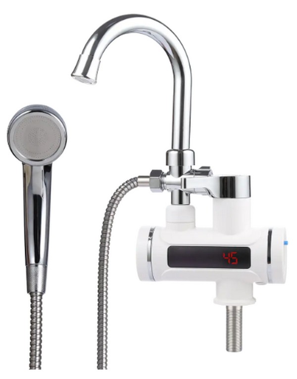 Кран-водонагреватель проточного типа BEF-001-03 с дисплеем и душевой лейкой, UNIPUMP