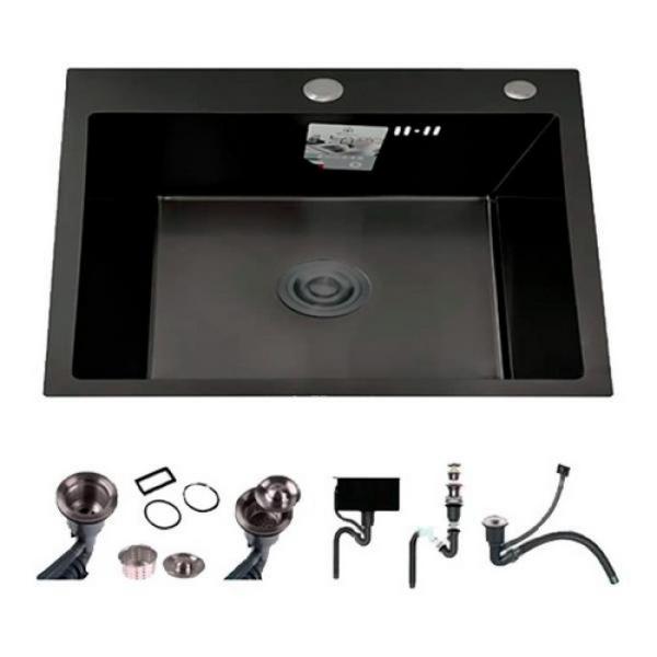 DS6050B Кухонная мойка 600*500*200mm , чёрная с сифоном