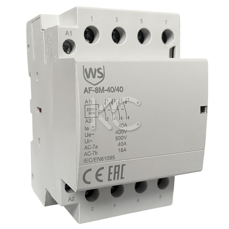 Контактор модульный AF-8M-40/40 40A 4НО 220В AC 50Гц 3 мод.(R) Wilderness, арт.4040-220AC3-8M