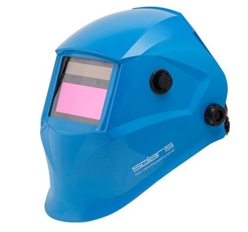 Щиток сварщика с самозатемняющимся светофильтром Solaris ASF520S (голубой глянец), арт.ASF520S.PBL