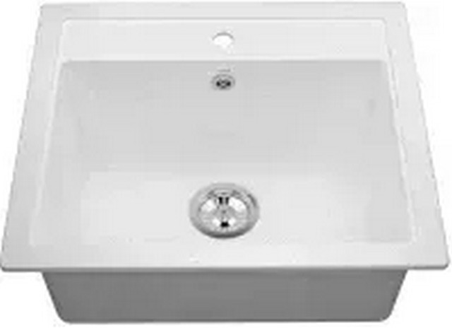 Кухонная мойка из искусственного камня Vigro VG204 белый (585*505*210), РОССИЯ