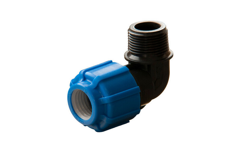 Отвод ПЭ компресс Дн40х1 1/4"х90гр НР Ру16 ТПК-АКВА 50014114  / (РФ)