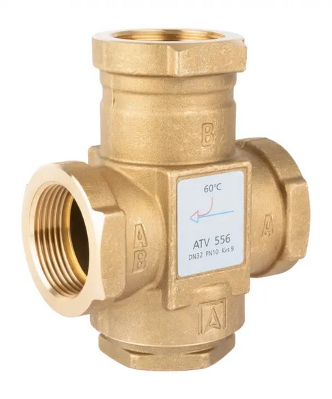 Клапан термический 3-х ходовой ATV 556 1 1\4", 60 С,kvs 9, 1655610, Германия