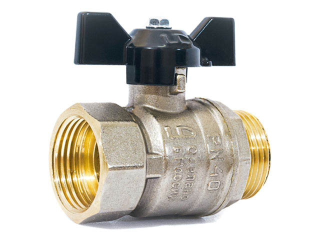 Кран шаровый 1/2" нар.-вн. бабочка PN40, LD, арт.LD.47.302.15