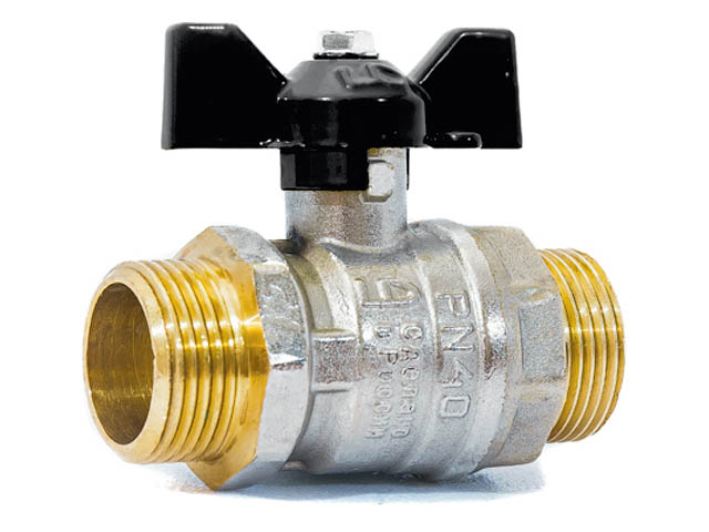Кран шаровый 1/2" нар.-нар. бабочка PN40, LD, арт.LD.47.304.15