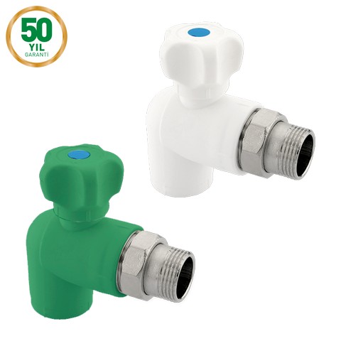 Формул PP-R шаровый  кран угловой для радиаторов 20x1/2", стр.пр. Турция