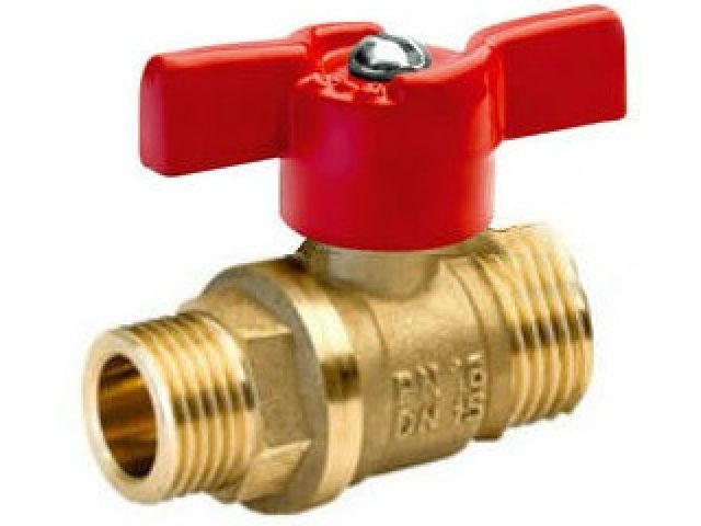 Кран шаровый стандарт. 1/2" нар.-нар. бабочка PN1,6 МПа; 11Б27п7, Цветлит, арт.ZW10067