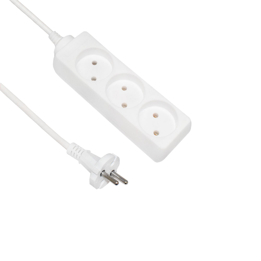 Удлинитель 3метра 3гнезда б/з 10А белый ПВС 2*0,75, ETP, арт.77017