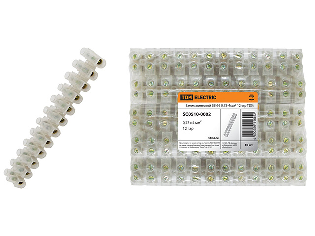 Клеммная колодка ЗВИ-6 1,5-6мм2 6А 12пар, ETP, арт.55103