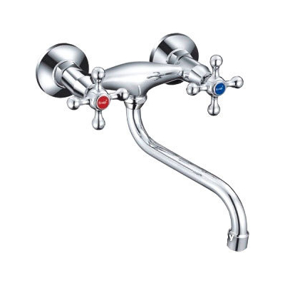 F4608  смеситель для кух. настенн. дв. м/к, КНР