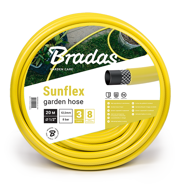 Шланг ПВХ поливочный армированный BRADAS SUNFLEX 5/8" бухта 20м