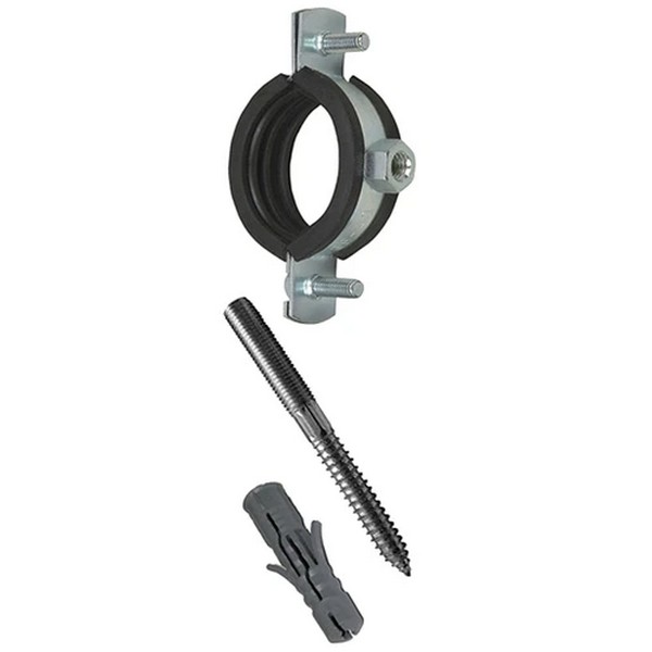 Хомут КТР оцинк. с изол. в компл. Ду 108 (4") 105-114 мм М10х100 (1,2х20 мм, винт 5х23 мм, тип 2) (S
