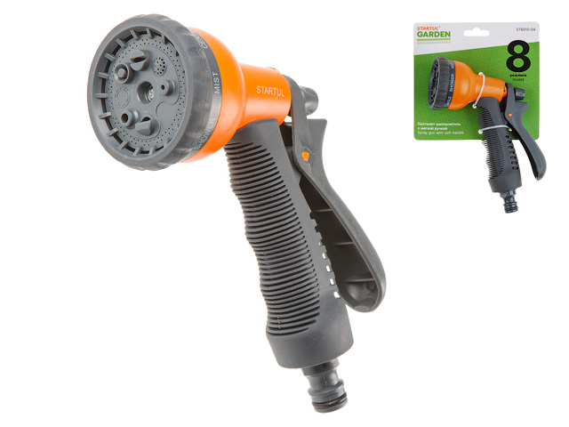 Пистолет-распылитель 8-позиц. с мягк. ручк. STARTUL GARDEN (ST6010-04), арт.ST6010-04