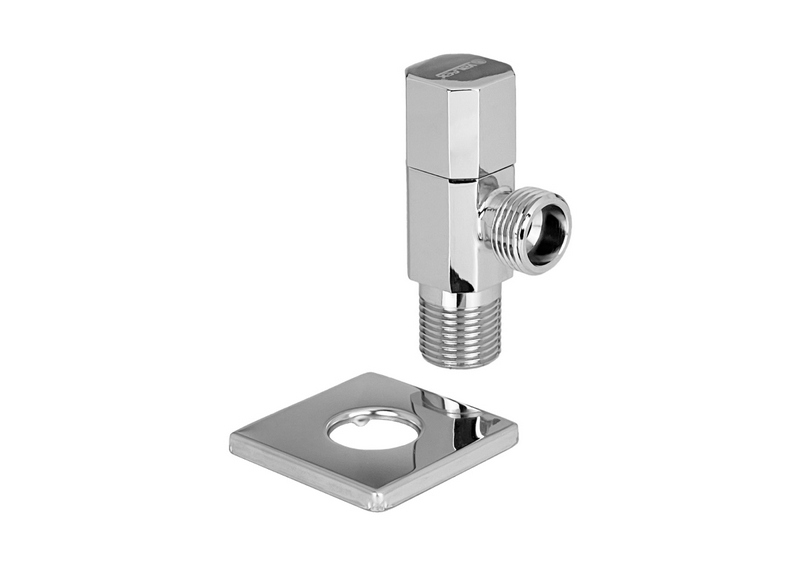 Вентиль угловой для подключ. с/т приборов 1/2"НР х3/4"НР с отражателем, квадратный, хром VALFEX (50)