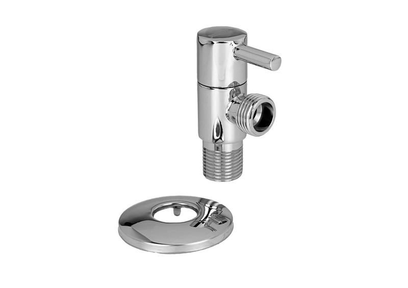 Вентиль угловой для подключения с/т приборов 1/2"НР х3/4"НР с отражателем, круглый, хром VALFEX (50)