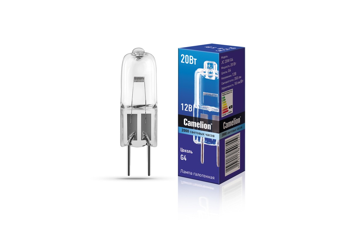 Лампа галогенная JC 35W G6.35 12V Camelion, арт.5088