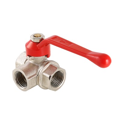 Кран шаровой VALTEC трехходовой, тип L 1/2" вн.-вн.-вн. VT.360.N.04, страна происх. Китай