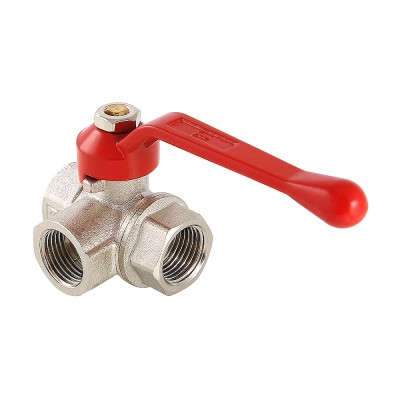 Кран шаровой VALTEC трехходовой, тип Т 1/2" вн.-вн.-вн. VT.361.N.04, страна происх. Китай