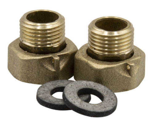 Присоединительный комплект Ду 15 мм (2 штуцера + 2 гайки), стр. ввоза Россия