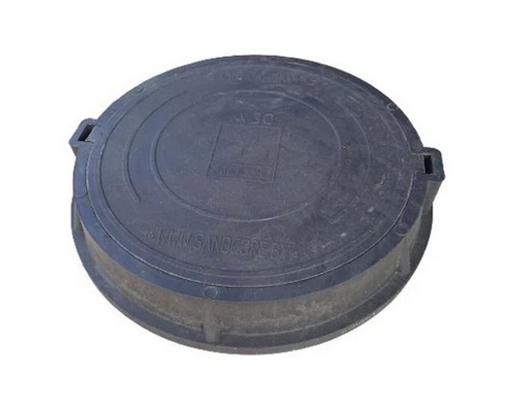 Люк полимерно-песчаный легкий 30кН черный PLASTKRAFT (00035109)