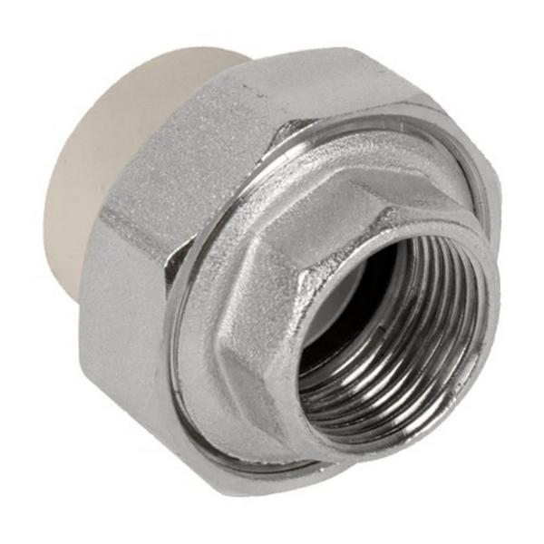 Муфта комб.разъём.(американка) с внутренней резьбой 20х1" (100/25) (Valfex) СЕРАЯ