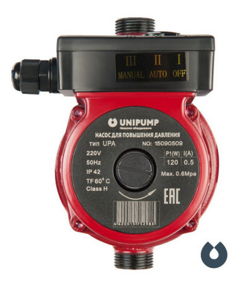 Насос циркуляц. (для пов. давления) UPА 15-90 160, UNIPUMP, РОССИЯ