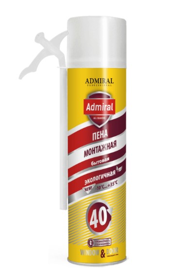 Пена бытовая 40 ADMIRAL  всесезонная 400гр/550мл, арт.4680593955220