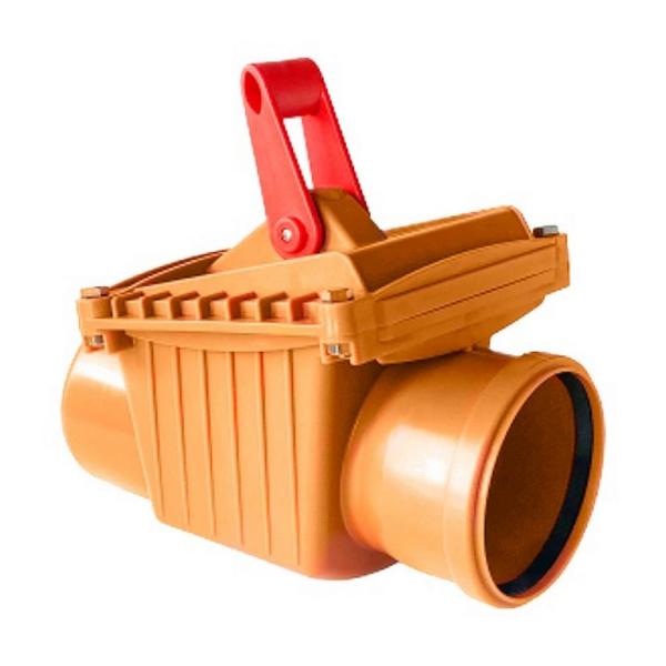 Клапан обратный 110 мм РЫЖИЙ нар.канализ.(2) VALFEX (Россия)