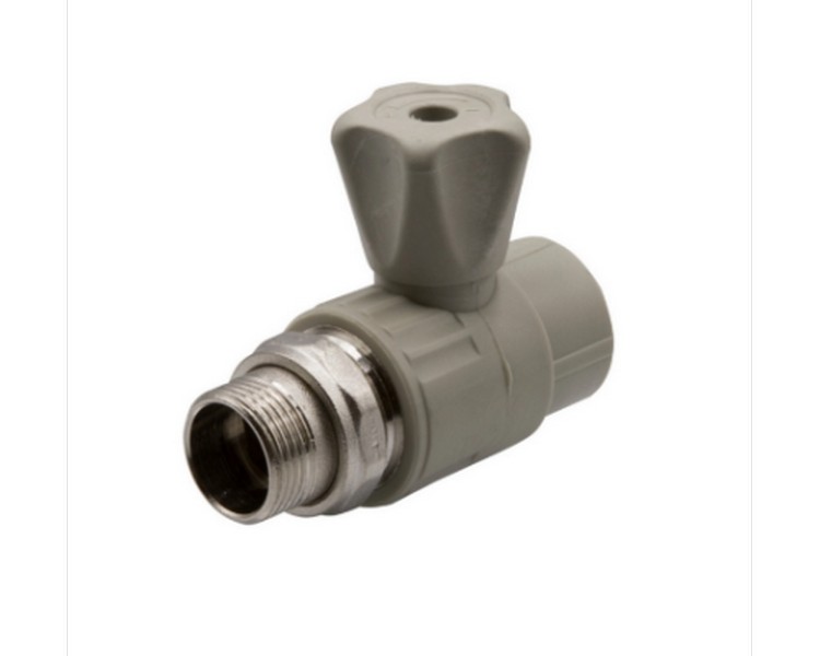 Кран американка шар прямой 25х3/4" сер., произв. Россия. Артикул EVER