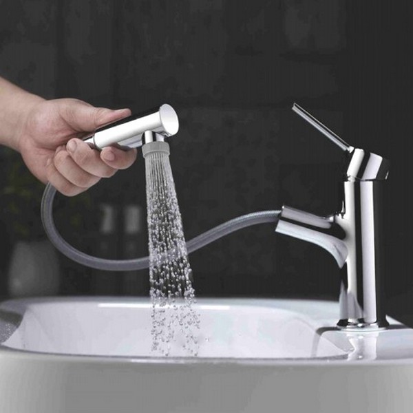 Ledeme L1055-25 Смеситель для умывальника с выдвижной лейкой (10)