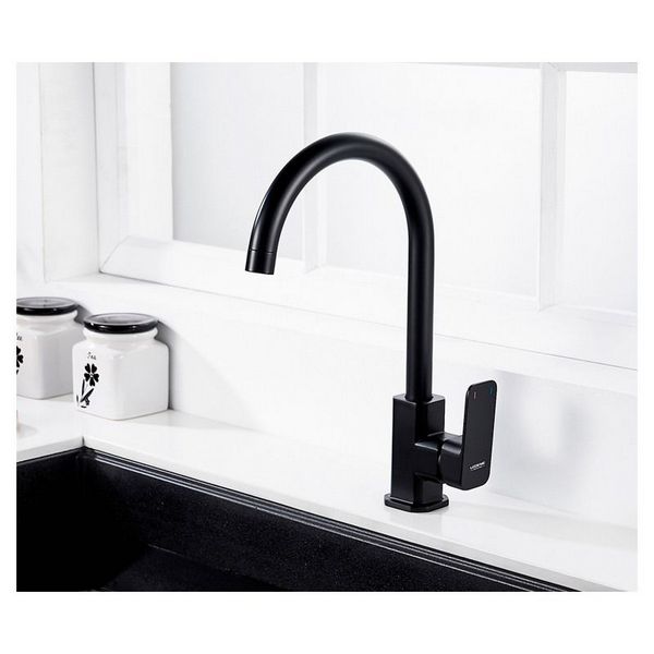 Ledeme L4033B-2 Смеситель для кухни, крепл. на гайке ЧЕРНЫЙ (10)