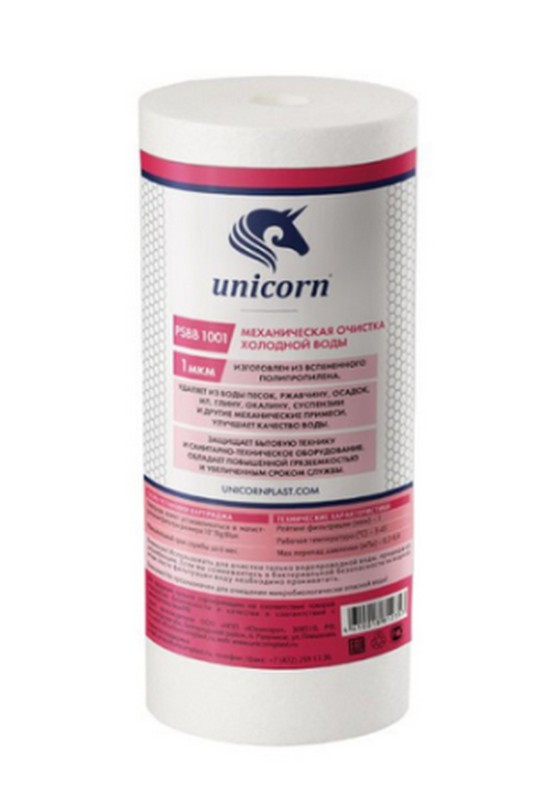 Картридж механический из полипропиленового шнура для фильтров типа 10 ВВ 1 микрон, unicorn