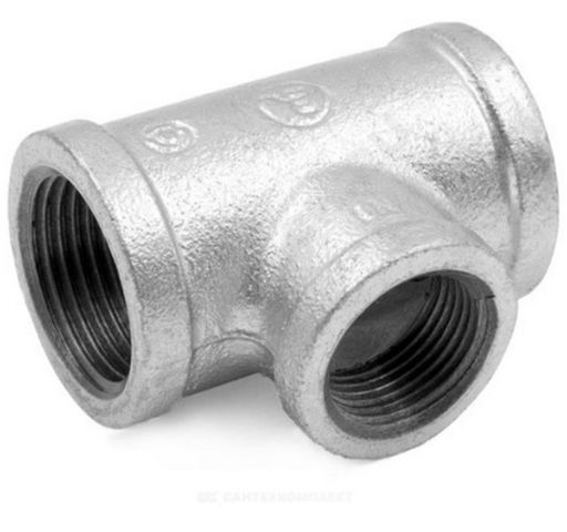 Тройник чугунный оцинк. Ду 40х25 (1 1/2"х1") Fittex PLUS (00072462), Китай