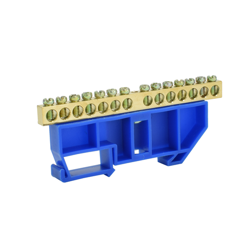 Шина "N" DIN-изолятор 14Р синий, ETP, арт.6x9D141