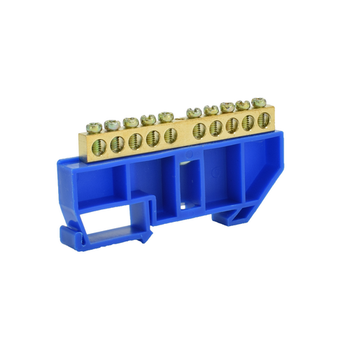 Шина "N" DIN-изолятор 10Р синий, ETP, арт.68110