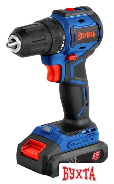Дрель-шуруповерт Витязь ДА-520-13 18012022 (с 2-мя АКБ, кейс, набор оснастки)